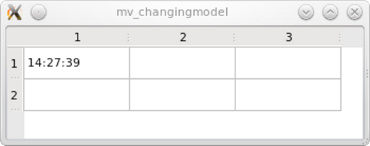 Table that displays the time in a cell