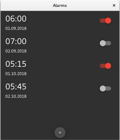 Alarms application