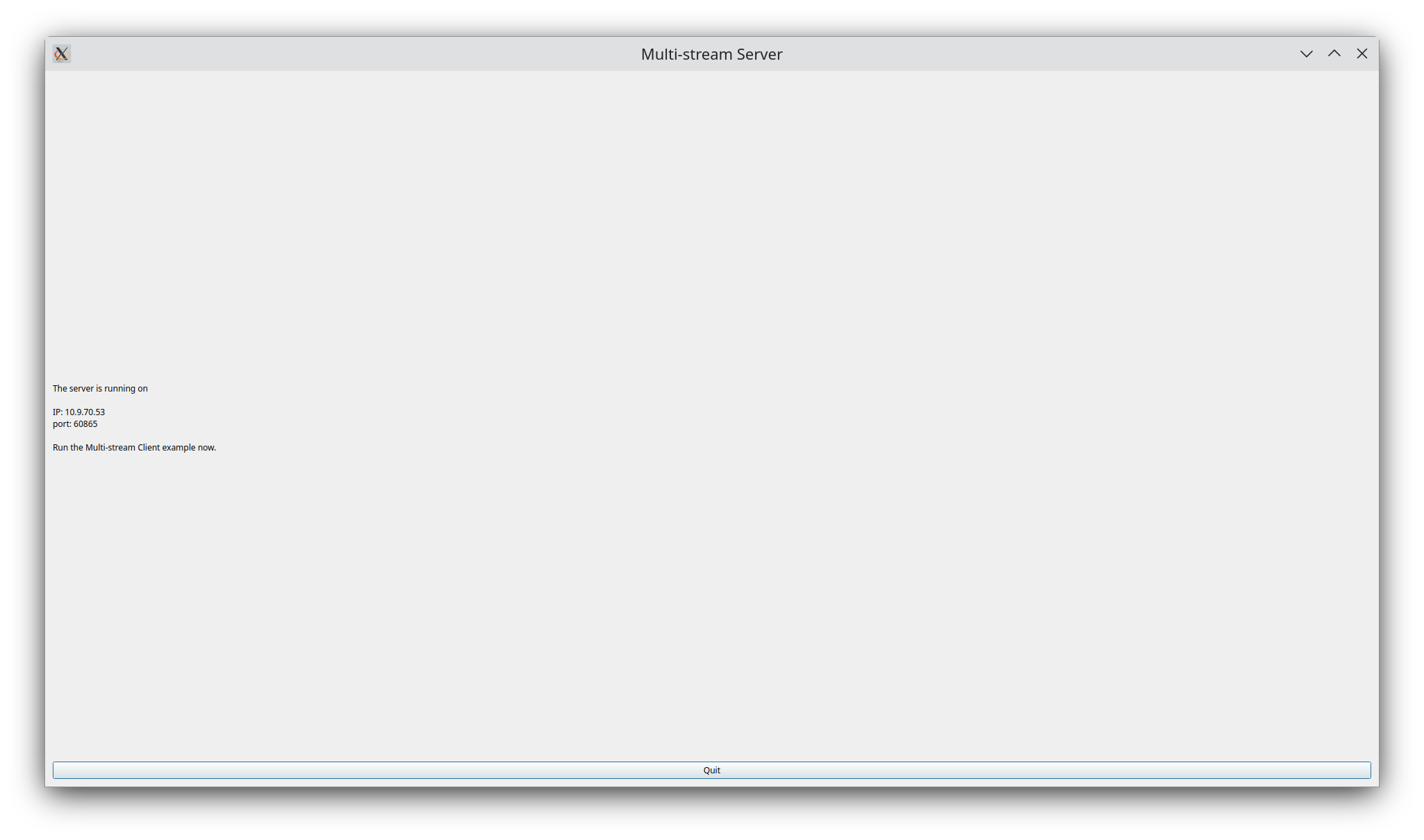 The application allows the user to write data to multiple clients via SCTP communication