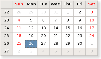 Calendar widget with the disabled dates after the maximum date