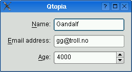 Form layout in Qt Extended style