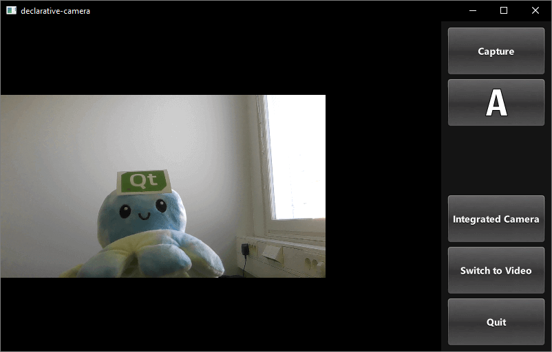 Camera app in landscape mode showing live preview and capture controls
