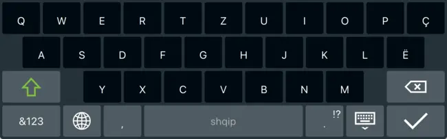 Screenshot of the Albanian Layout