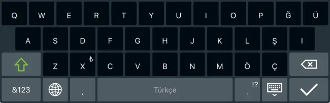Screenshot of the Turkish Layout
