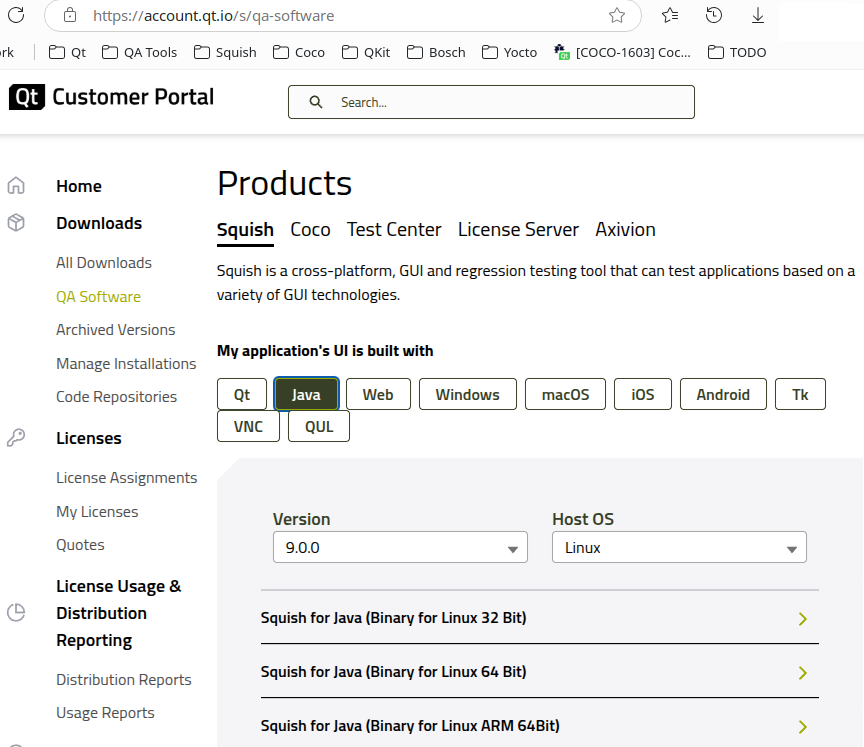 {Downloading Squish from the QA Software Portal}
