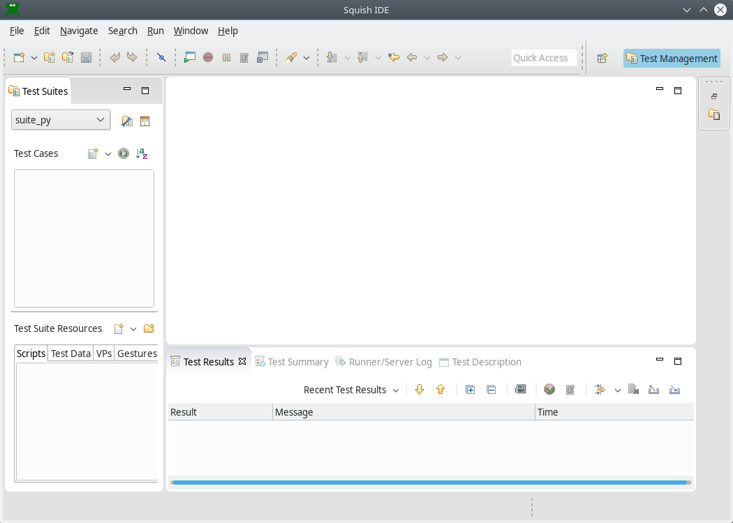 The Squish IDE with the suite_py test suite