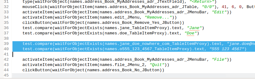 "The newly inserted verification points"