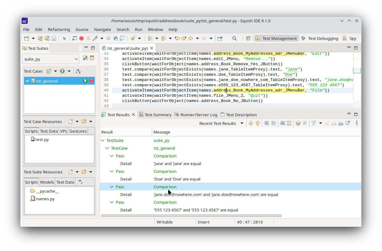 "Test Results of 4 Verifications"